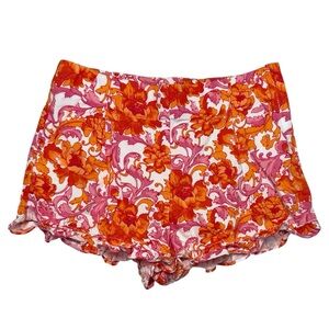 NWOT Janie and Jack Floral Paisley Shorts Adjustable Waist Orange 7